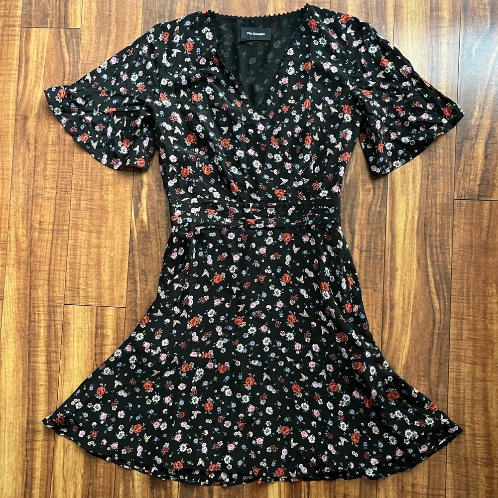 The Kooples Black Silk Floral Dress
